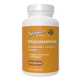 Sanar Naturals Glucosamine Chondroitin MSM Turmeric - Joint Support Supplement for Knees, Back, Hands, and Body - Non-GMO, Gluten Free, 120 Capsules