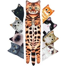 Openhahaha Cat Hand Towels for Bathroom,Funny Cat Kitchen Towels Decorative Hand Towel,Hanging Cat Towel Decor Washcloths Face Towels Absorbent Soft,Cat Towels for Cat Lovers (Leopard cat)