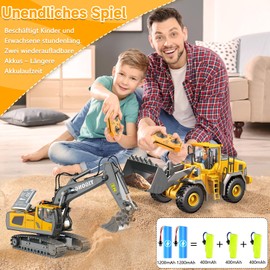 Remote Control Excavator Toy, RC Crawler Excavator with Light & Sound & Metal Shovel, 2.4GHz, 1:24 Scale Reduction, Construction Vehicle Gift for 6-12 Boys Girls