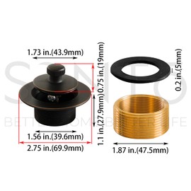 SENTO Chrome Lift and Turn Bathtub Drain Assembly Stopper Kit, Fit Both 1-1/2 Inch or 1-5/8 Inch Strainer and Stopper, Heavy Duty Metal with Matching Screws, Easy Installation, Oil-Rubbed Bronze