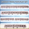 OTONOPI 4 Pcs Toy Train Set Alloy Subway Underground, Magnetic