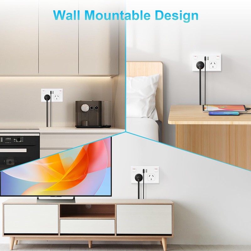 HITRENDS Double Power Point with 2 USB A, GPO Wall