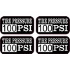 StickerTalk Tire Pressure 100 PSI Vinyl Stickers,