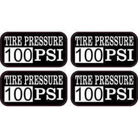 StickerTalk Tire Pressure 100 PSI Vinyl Stickers,