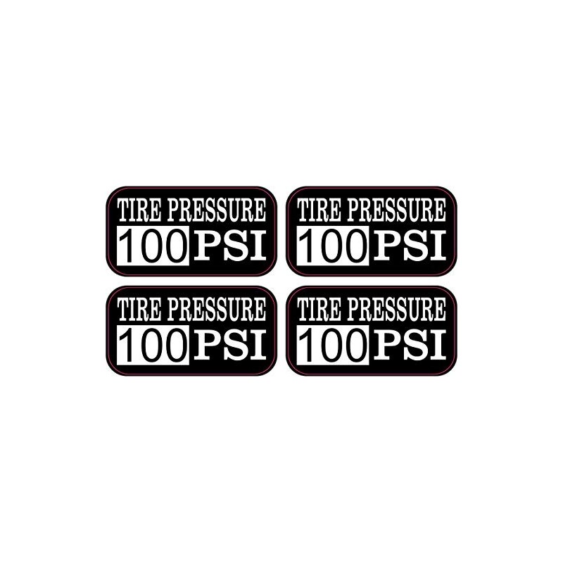 StickerTalk Tire Pressure 100 PSI Vinyl Stickers,