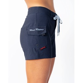 Maui Rippers Pantalones cortos de natación elásticos en 4 direcciones para mujer de 5 pulgadas, Tapa Negra, 14