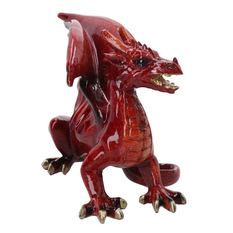 AB Tools Red Dragon Lying Resin Fantasy Sculpture Statue House