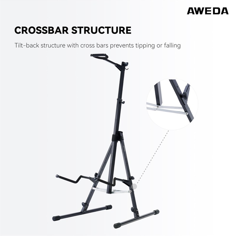 AWEDA Acoustic Double Bass Stand Adjustable Neck and Support Arms