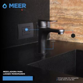 Meer Faucets By Cnx Accesorios Para Baño Y Mezcladora Para Lavabo En Negro Mate