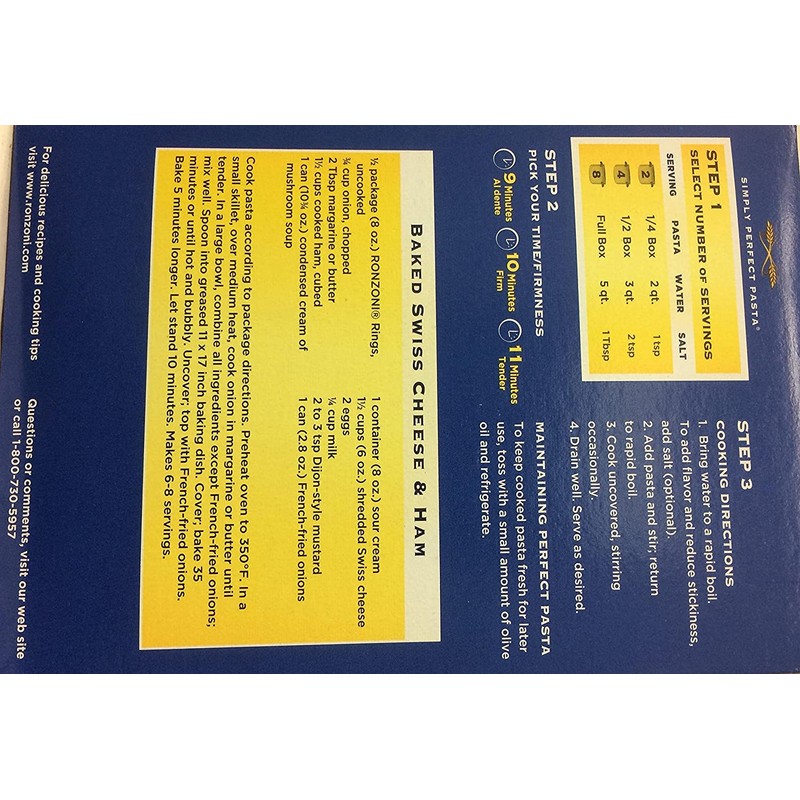 Ronzoni Rings Enriched Macaroni Non GMO 16 Oz. Pack Of