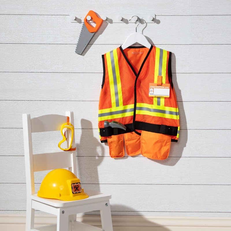 Melissa & Doug Construction Worker Role Play Costume Dress-Up Set