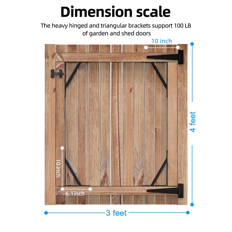 Fence Gate Frame Kit with 10 inch Heavy Duty Hinges,