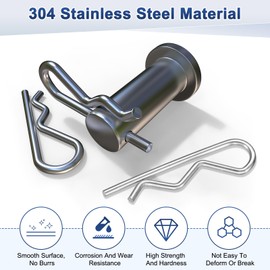 M METERXITY 20-Pack R-Shaped Cotter Pin, M1.5x35mm Stainless Steel Hairpin Hardware Spring R Clips for Trailer Locking/Trucks/Trucks Lock System, Heavy Retainer Pins