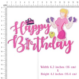 Decoración para tartas de gimnasio femenino, decoración para tartas de levantamiento de pesas, decoración deportiva para tartas de fitness, levantamiento de pesas