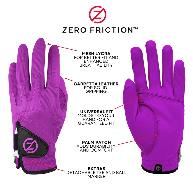 Zero Friction Men's Cabretta Elite Left Hand Golf Glove, One