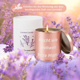 MACTING Geschenke für Mama von Tochter Sohn Kinder, Muttertagsgeschenk für Mama, Muttertag Geschenkideen Lavendel duftende Kerzen, Geburtstagsgeschenk für Mama, Sojawachs mit Baumwolle Docht, 9oz