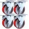 6" x 2" Heavy Duty Metal CASTERS with Poly Tread