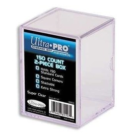 Ultra Pro 2-Piece Clear Card Storage Box | Holds 150 Standard Cards | 3 Boxes Total