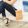 Silver Splash Cork Mini Crossbody Bag with Adjustable Strap