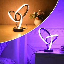 Vocevos Modern Table Lamps Bedroom Lamps Bedside 3-Way Dimmable LED RGB Desk Lamp for Living Room Touch Lamps for Nightstand 10 Modes