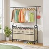 Tajsoon Laundry Sorter with Hanging Bar, 5 Bag Laundry Sorter