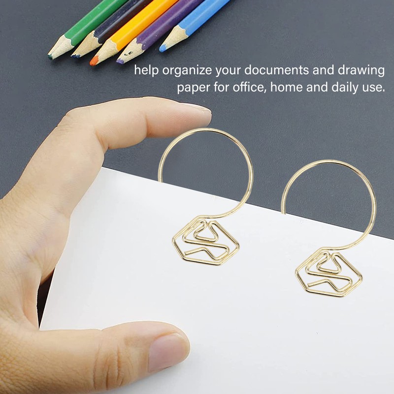 100Pcs Cute Paper Clips Ring Style Anti Slip Sturdy Electroplated