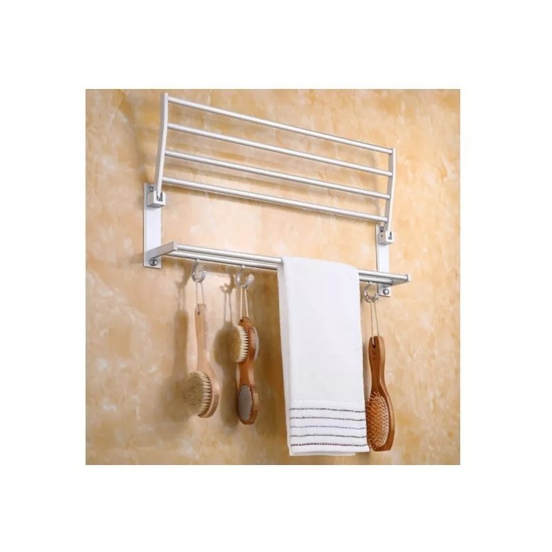 ArgenMex Toallero Repisa Barral Org De Baño Doble Aluminio Inoxidable