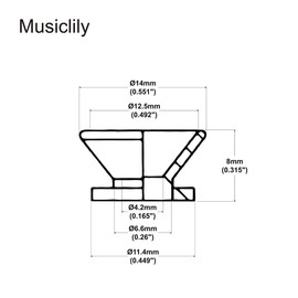 Musiclily Pro Enganche de Correa de Acero Strap Buttons para Guitarra Eléctrica Acústica estilo Fender o Bajo, Dorado (2 Piezas)
