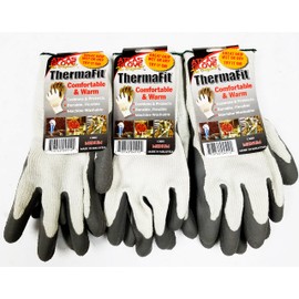 3 Pack Showa Atlas 451M-08 Natural Rubber Latex Palm on ThermaFit Winter Gloves - Medium