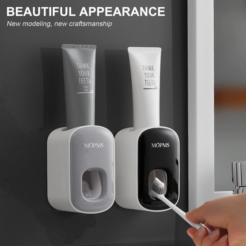 MOPMS Toothpaste Dispenser Wall Mounted for Bathroom Automatic Toothpaste Squeezer