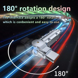 Light Up USB-C Cable 2Pack 6.6ft LED Charger RGB USBC to USBC Charging Cord