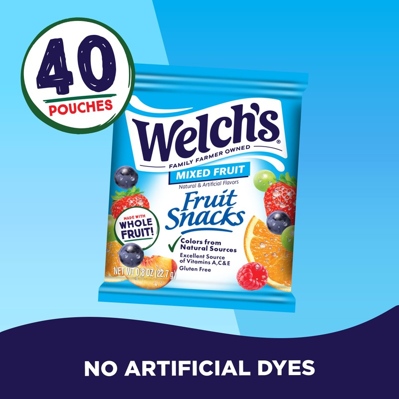 Welch's Fruit Snacks, Mixed Fruit Snack Box, Stocking Stuffers, Gluten