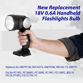 HASME Replacement Flashlight Bulbs for Black & Decker Replaces for 498797-06 90534275 49879706 Fits for BDL18 FSL18 FS18FL FSL72 FSL-72 18V for Porter Cable (2-Pack)