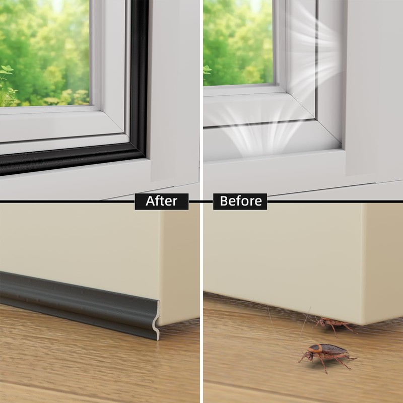 196 inch Weather Stripping for Windows Doors,Self-Adhesive Window Draft Stopper