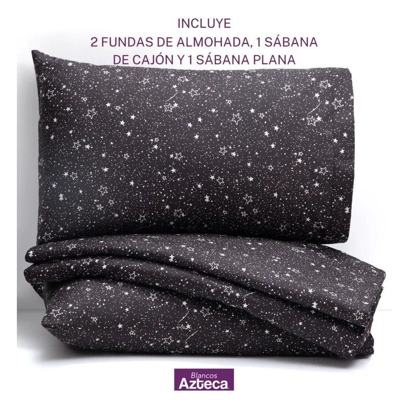 Juego De Sábanas King Size Tacto Algodón Blancos Azteca