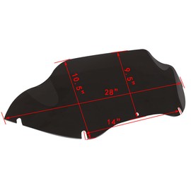 TCT-MOTORPARTS Black 9.5'' Windshield WindScreen Fits for Harley Road Glide FLTR FLTRX 1989-2013 2012