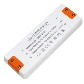 LED Transformer 24 V 120 W, 230 V to 24 V Power Supply LED Driver, LED Driver No Noise, No LED Flicker, Low Voltage LED Transformer for G4 GU5.3 MR11 MR16 LED Strips