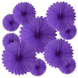 20 Pcs Purple Hanging Paper Fan, Round Paper Fans Decorations Set for Weddings, Birthdays, Engagement, Bridal Shower, Baby Shower Event, Graduation, Party Supplies Decor