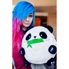 moodrush® Fat Panda Plush Cushion, 3D Panda with Bamboo and