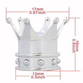 TOMALL Silver Crown Style Chrome Wheel Tyre Valve Caps for Off-Road Car Valve Dustproof Cover