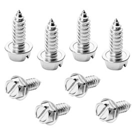 QZTYTY 8PCS License Plate Screws, License Plate Fasteners, Stainless Steel License Plate Screw Kit, Car Accessories License Plate Bolts Universal for Front and Back License Plates (Silver, 8PCS)