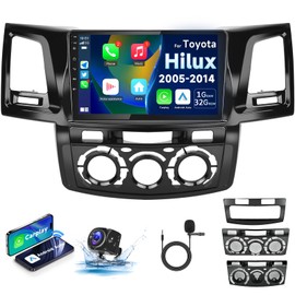 2+32G for Toyota Hilux 2005-2014 Android13 Car Radio Stereo, Wireless Carplay Android Auto 9”Touch Screen Bluetooth Car Audio Receiver GPS Navigation WiFi Backup Camera FM/RDS+SWC for Hilux Radio