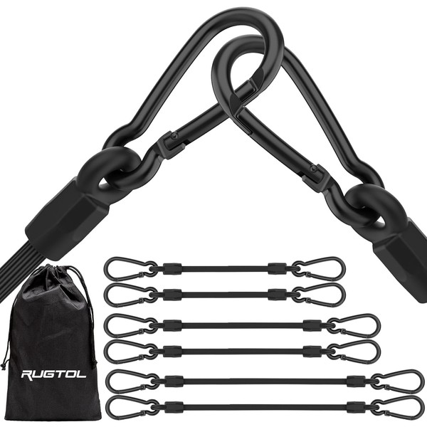 Tensioning Elastic Strap with Carabiner, Improved Expander with Carabiner Hook,