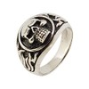 TreasureBay 925 Sterling Silver Band, Chunky Biker Skull Polished Ring,