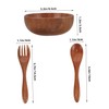 Ipetboom 1Set Wooden Salad Bowl Set Smooth Edge Acacia Wood
