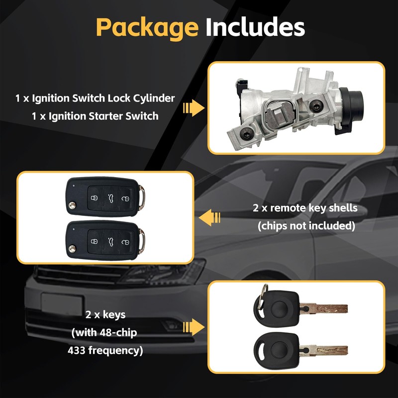 Ignition Switch Lock Cylinder Assembly with Intelligent Key Shell Compatible