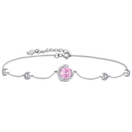 YUIITU Women's Bracelet, High Quality Zirconia, Birthstone "Princess of the Moon", Bracelet, 18K Coating, Crescent Moon, Hypoallergenic, Silver, Bracelet, Women, Adult Accessories, Adjustable Length,