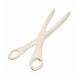 Wooden World - Wooden tongs ideal for grilling serving long 28 cm