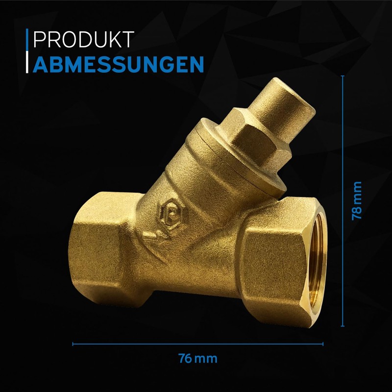 kör4u PN10 Angled Seat Check Valve 1 Inch Brass Female