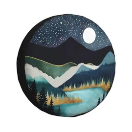 Spare Tire Cover Mountain Natural Scenery Wheel Protectors for Rv Camper Trailer, Weatherproof Universal Wheel Cover Fit for SUV Travel Trailer Camper Truck 14 Inch